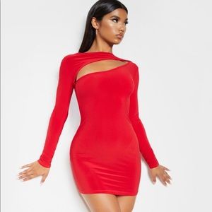 Pretty little thing red cutout mini dress